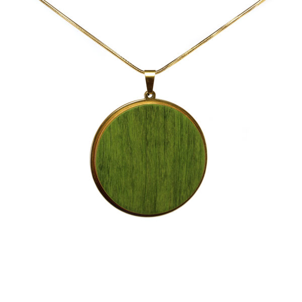 Collier Rond en Bois Vert