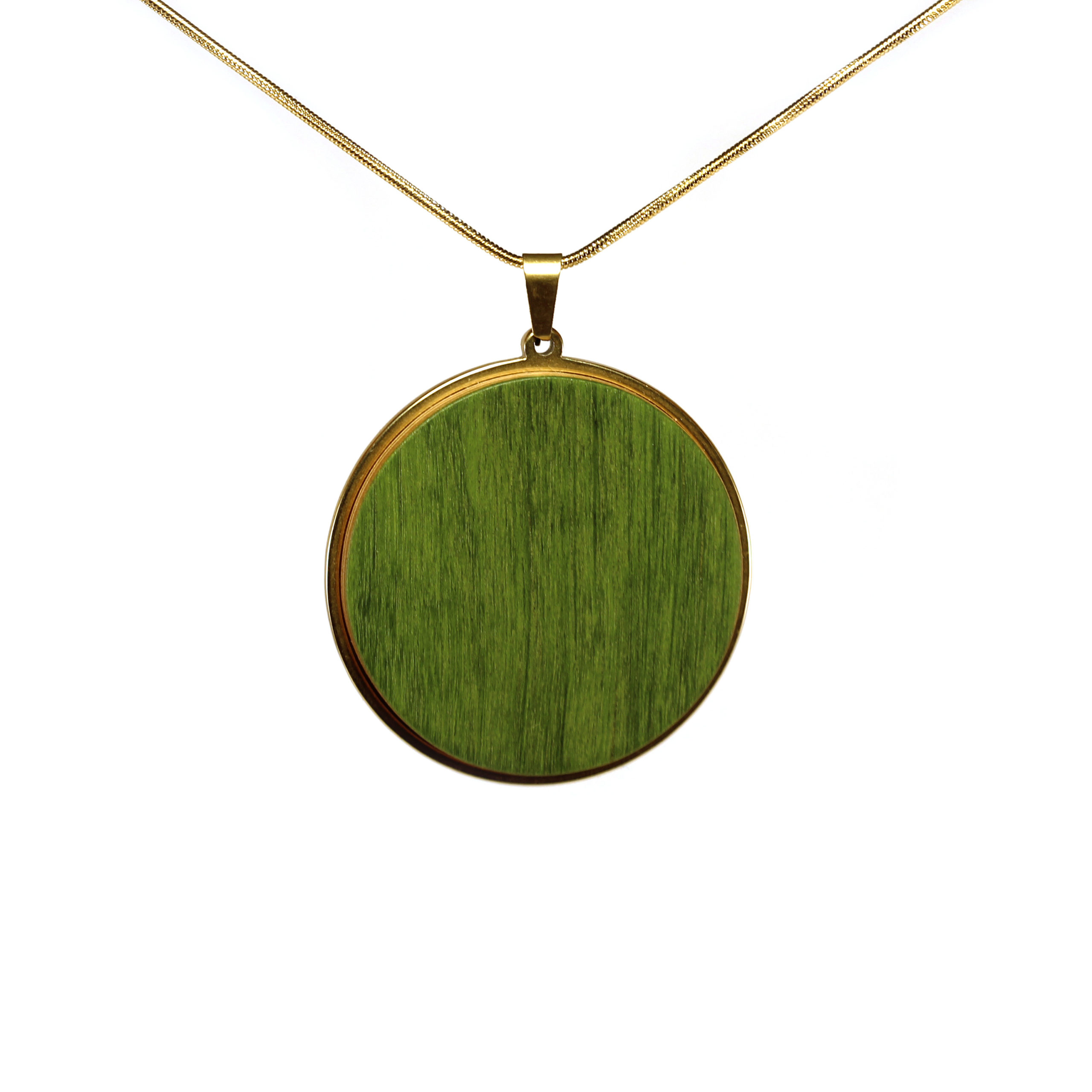 arka_creations_bijoux_en_bois_collier_rond_grand_or_charme_citronvert_1 Collier Rond en Bois Vert