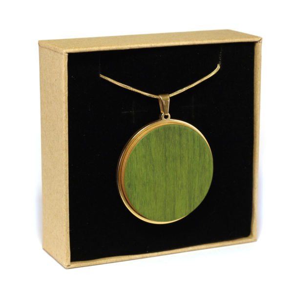 Collier Rond en Bois Vert