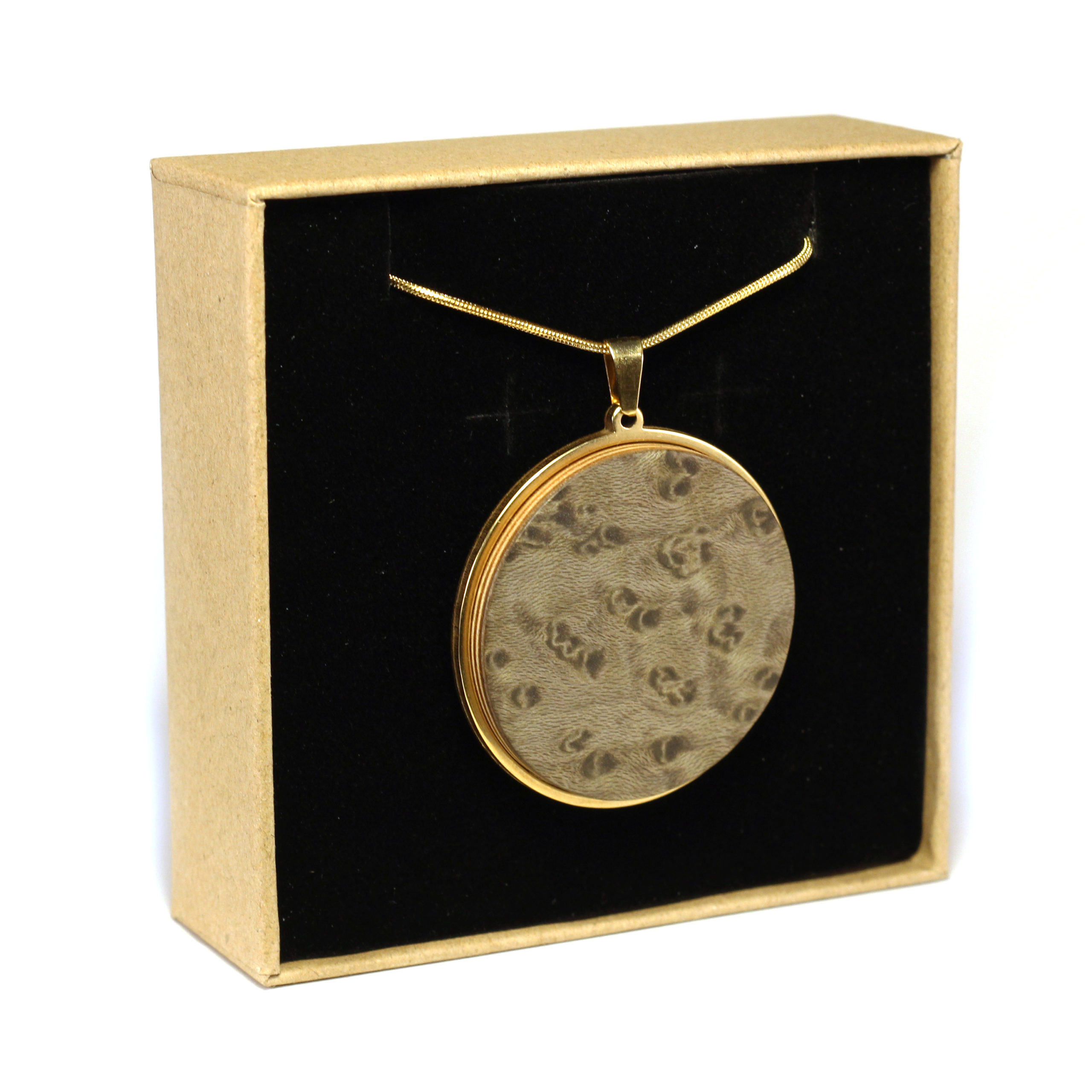 Collier Rond en Bois Gris