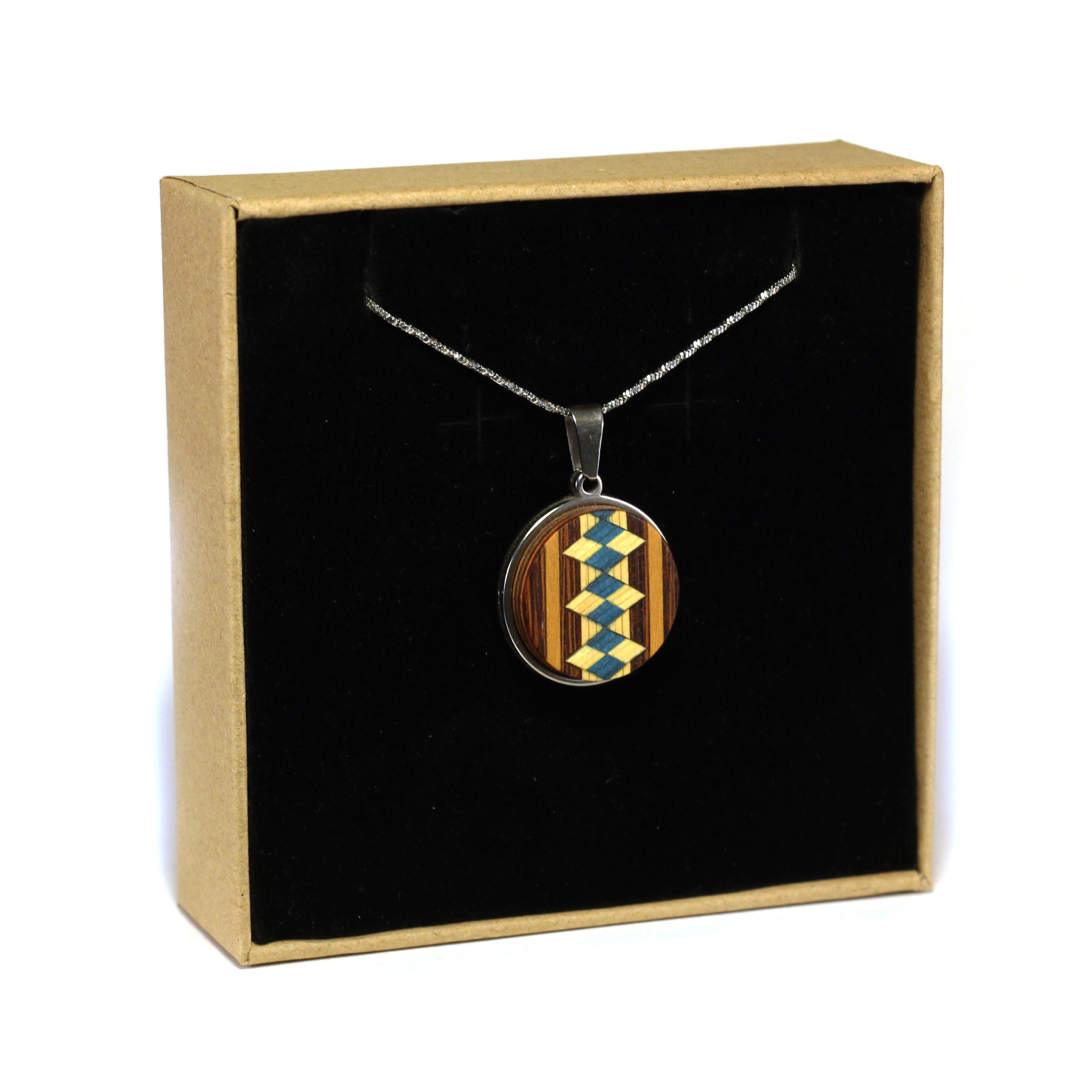Collier Rond en Bois & Marqueterie
