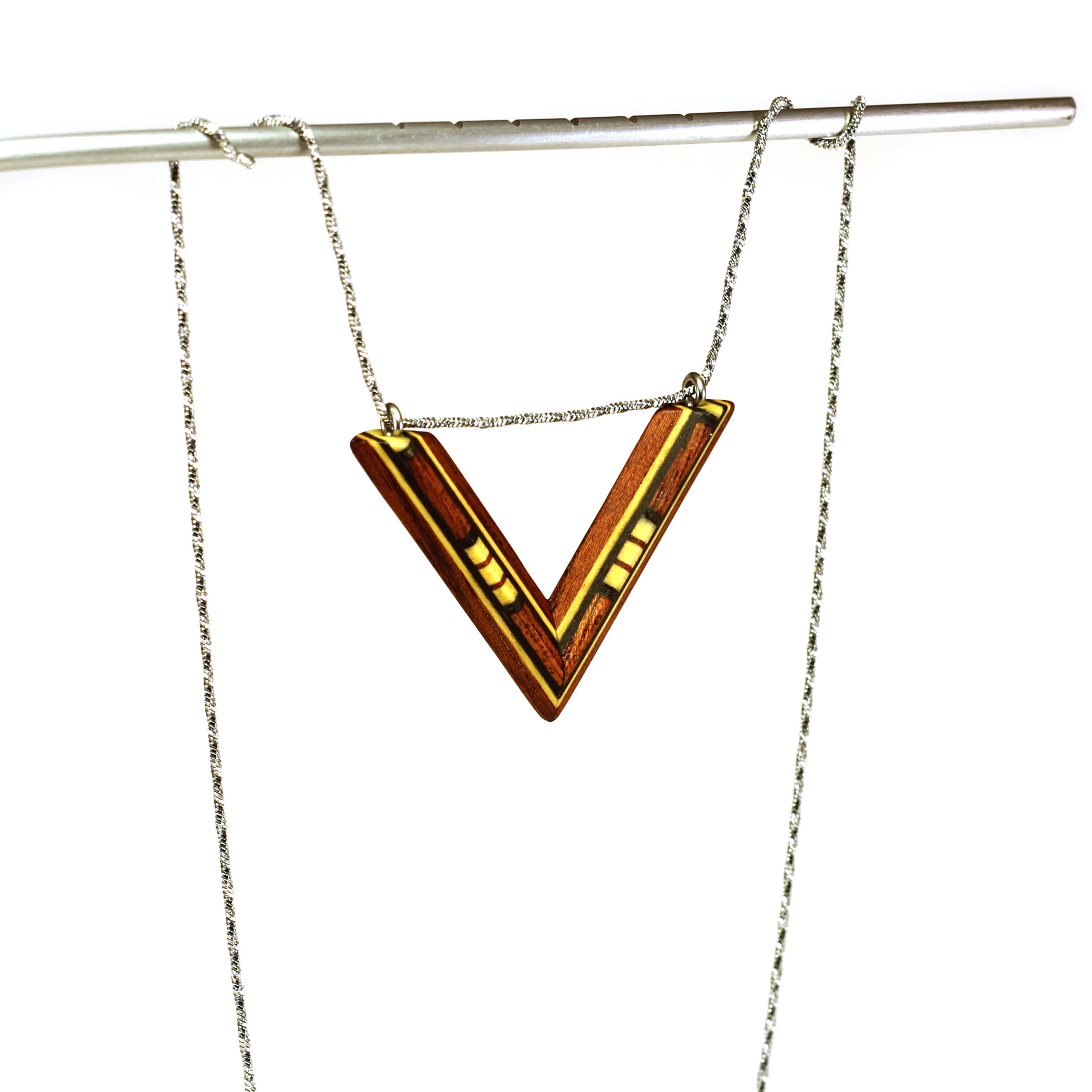 Collier en Bois Jaune & Bois