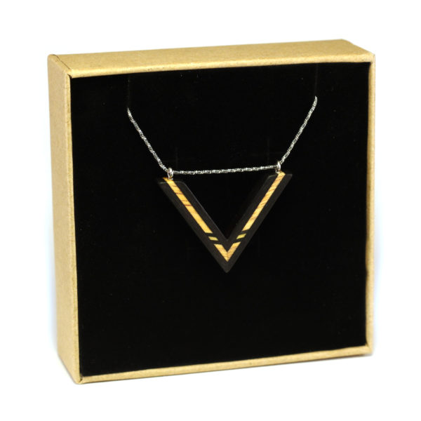 Collier en Bois Noir & Blanc