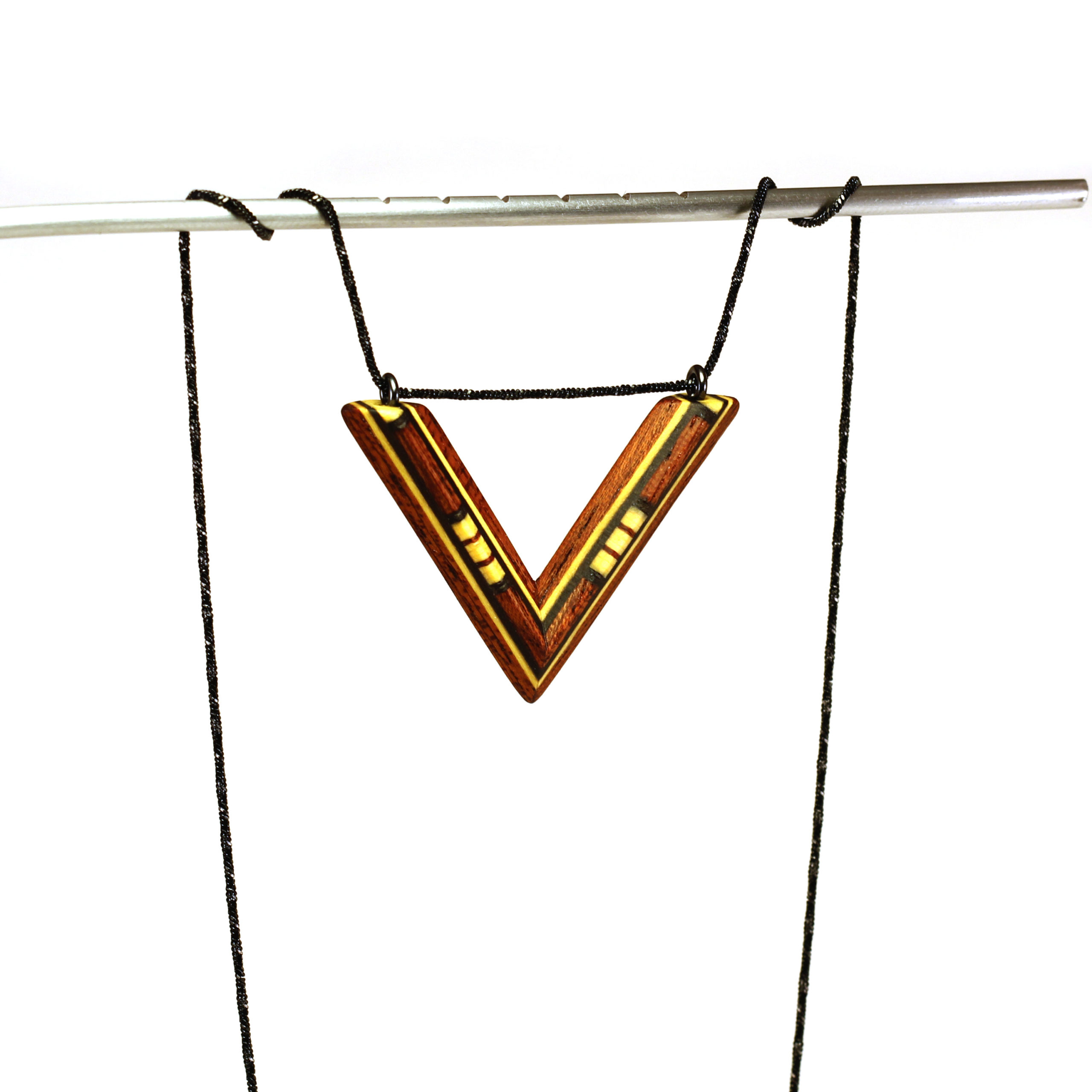 Collier en Bois Jaune & Bois