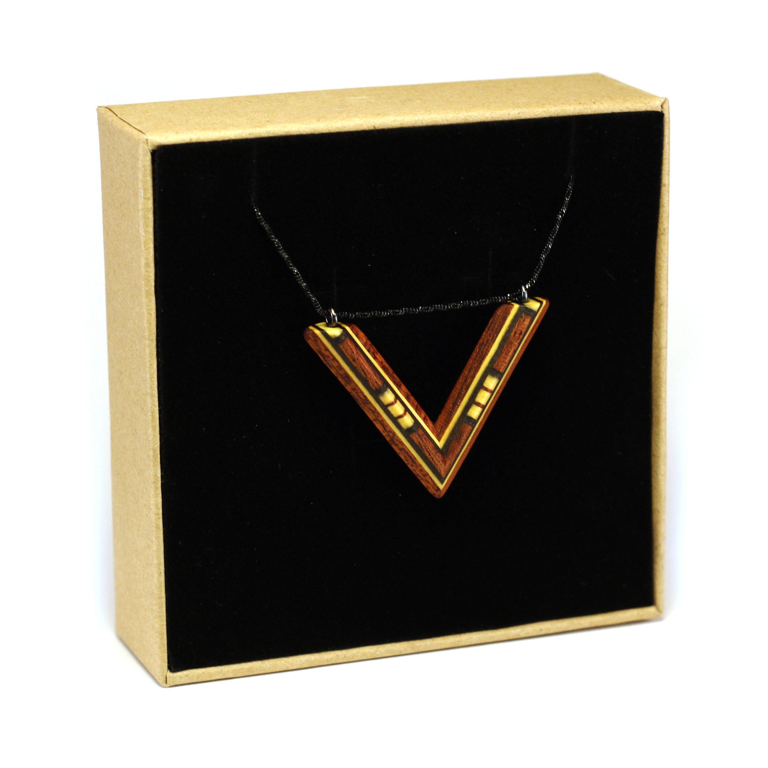 Collier en Bois Jaune & Bois