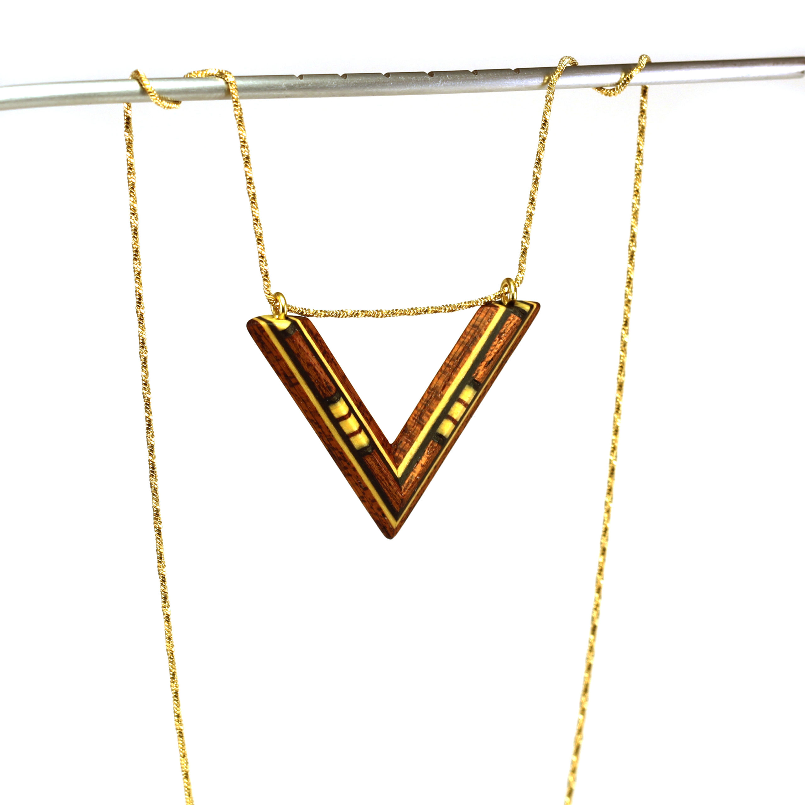 Collier en Bois Jaune & Bois