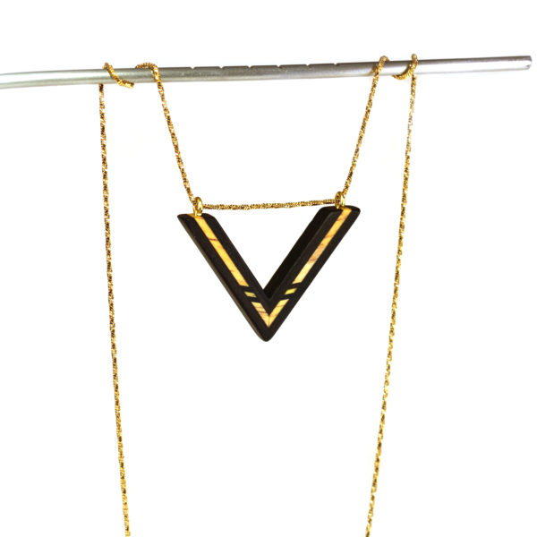 Collier en Bois Noir & Blanc