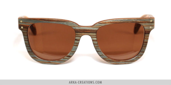 Lunettes de soleil en bois de Zebrano Bleu & Louro Faia