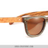Lunettes de soleil en bois de Zebrano Bleu & Louro Faia