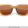 Lunettes de soleil en bois de Zebrano Bleu & Louro Faia