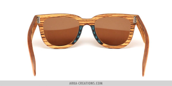 Lunettes de soleil en bois de Zebrano Bleu & Louro Faia