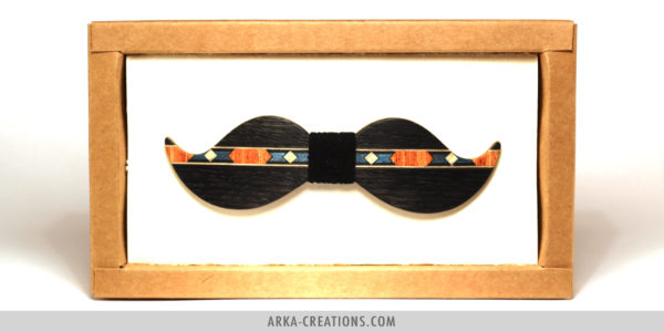 Nœud Papillon Moustache Marqueterie