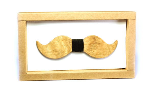 Nœud Pap Moustache en Bois Clair