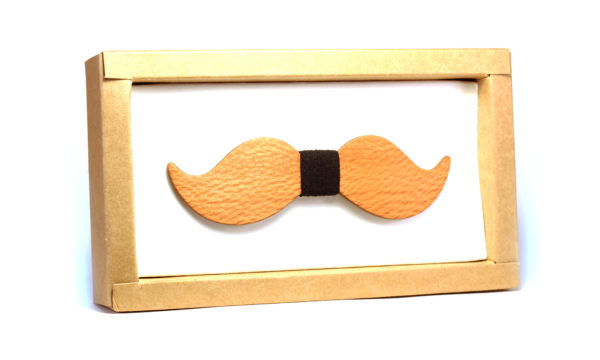 Nœud Papillon Moustache en Bois