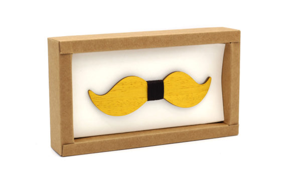 Nœud Papillon Moustache Jaune