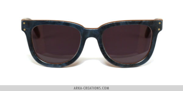 Lunettes en bois bleu