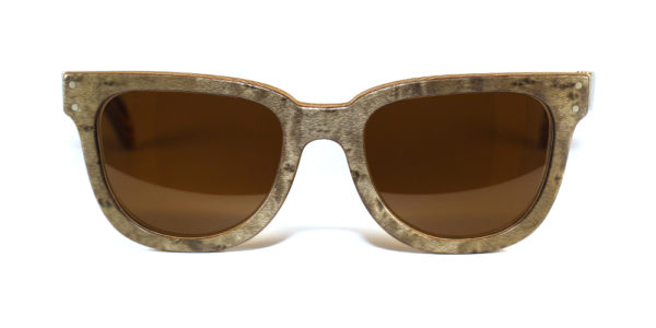 Lunettes en bois gris & vert