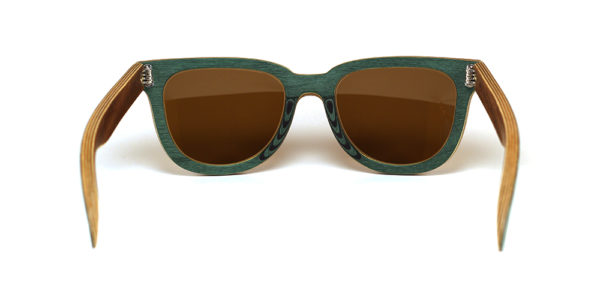 Lunettes en bois gris & vert